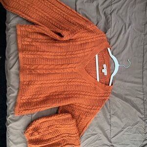 CHNGE V-Neck Sweater in Rich Orange